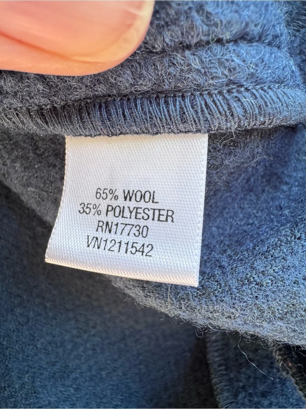 Merona Wool Blend Blue Peacoat Short Double Breasted Collared Size L